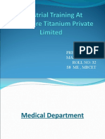 Industrial Training At Travancore Titanium Private Limited