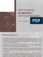 11th Meeting - How To Write An Abstract For Your Research