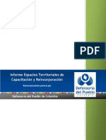 Informe sobre Informe Espacios Territoriales de CapacitaciÃ³n y ReincorporaciÃ³n - DenfensorÃ­a del Pueblo - Octubre 2017.pdf
