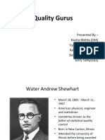 Quality Gurus Statistical Process Control