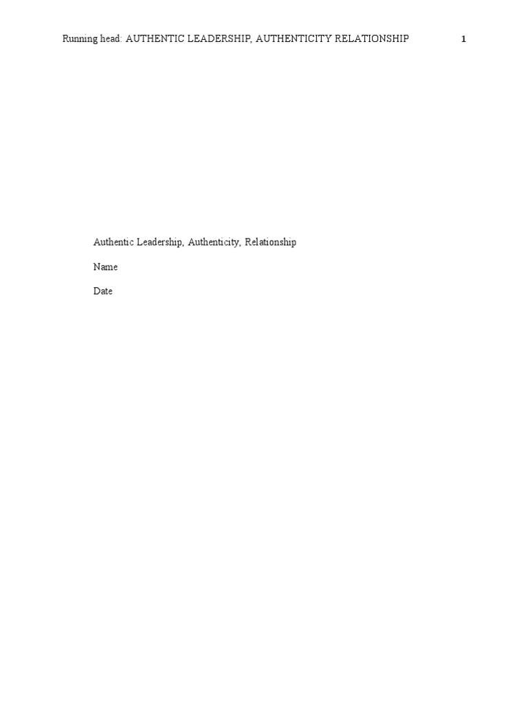 Authentic Leadership (2) .Edited | PDF | Authenticity (Philosophy ...