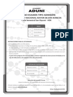 Noveno Examen Tipo Admisión: Universidad Nacional Mayor de San Marcos