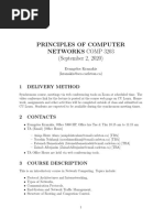 Principles of Computer Networks Comp 3203 (September 2, 2020)