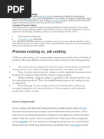 Process Costing vs. Job Costing