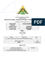 Research Article / Research Project / Literature Review