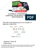Algebraic Expressions (Addition and Subtraction of Polynomials)