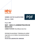 Actividad de Aprendizaje 1. Estándares de Calidad Negociados Con El Cliente y Herramientas Básicas de Control.