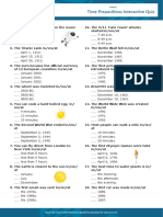 Time Prepositions Interactive Quiz