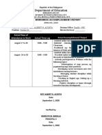 Department of Education: Actual Days of Attendance To Work Actual Time Log