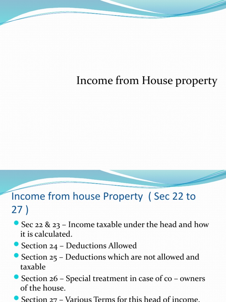 House Property PDF Renting Tax Deduction