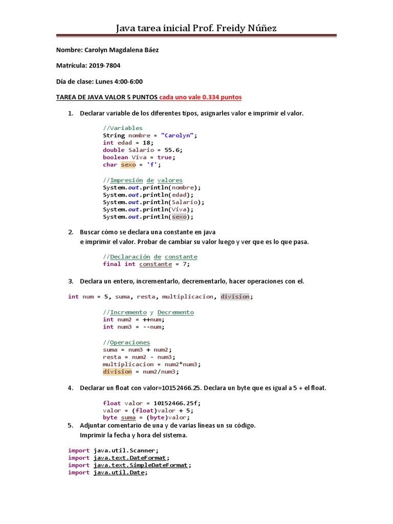 Declaración y uso de constantes en Java | PDF | Java (lenguaje de ...
