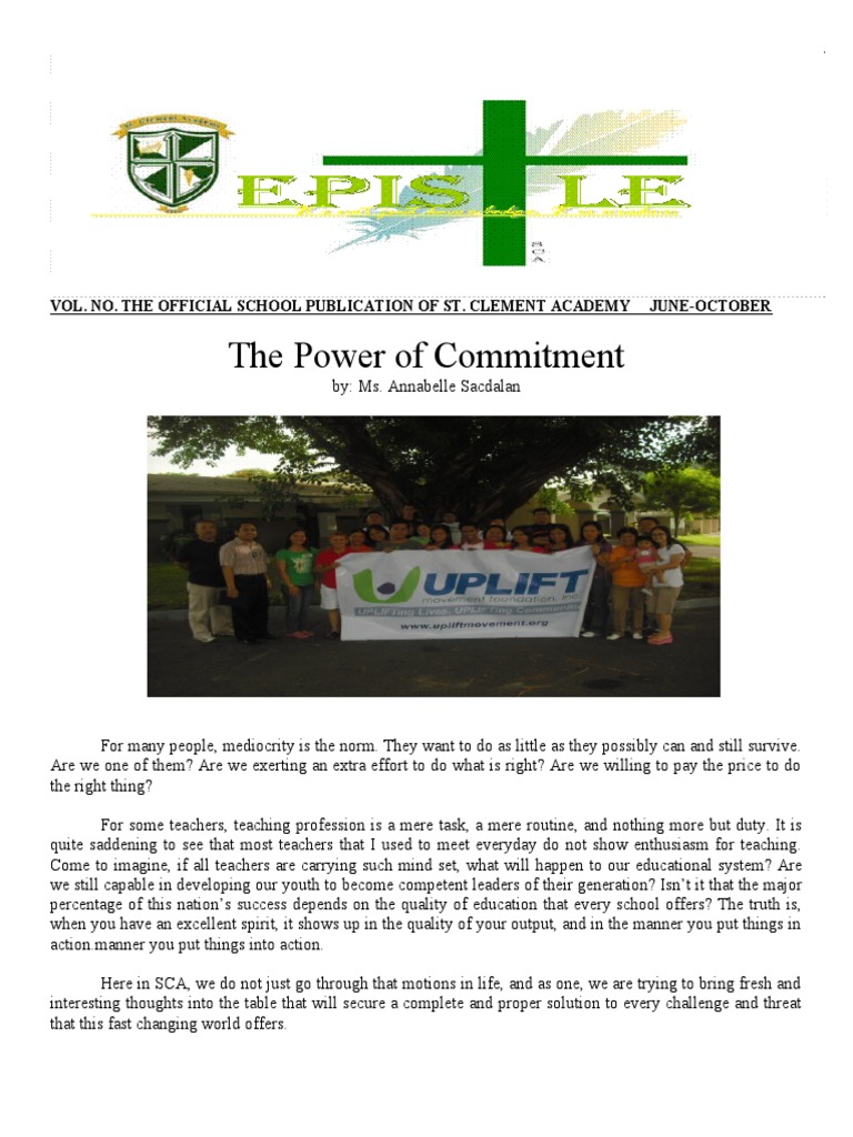 Commitment and Growth at St. Clement Academy | PDF | Career & Growth