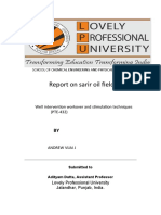 Report On Sarir Oil Field: Well Intervention Workover and Stimulation Techniques (PTE-432)