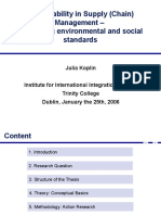 Sustainability in Supply (Chain) Management - Integrating Environmental and Social Standards