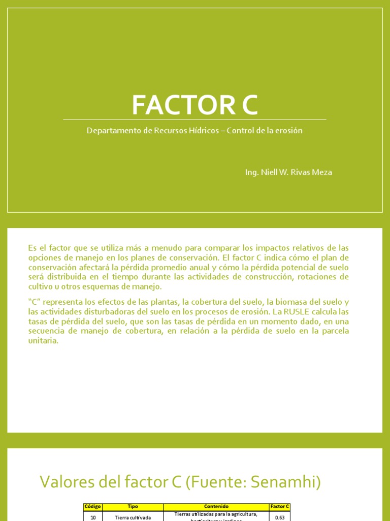 Factor C | PDF | Suelo | Agua