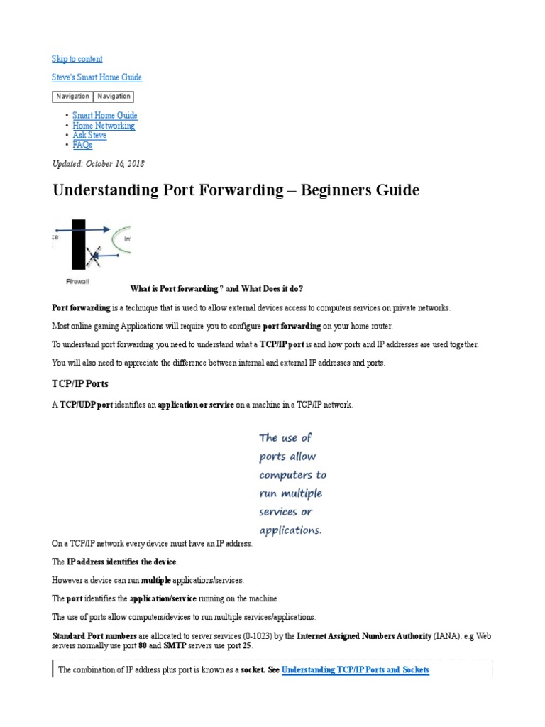 Understanding Port Forwarding | PDF | Port (Computer Networking) | Ip ...