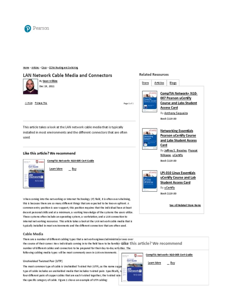 LAN Cable Types and Connectors Guide | PDF | Optical Fiber | Ethernet
