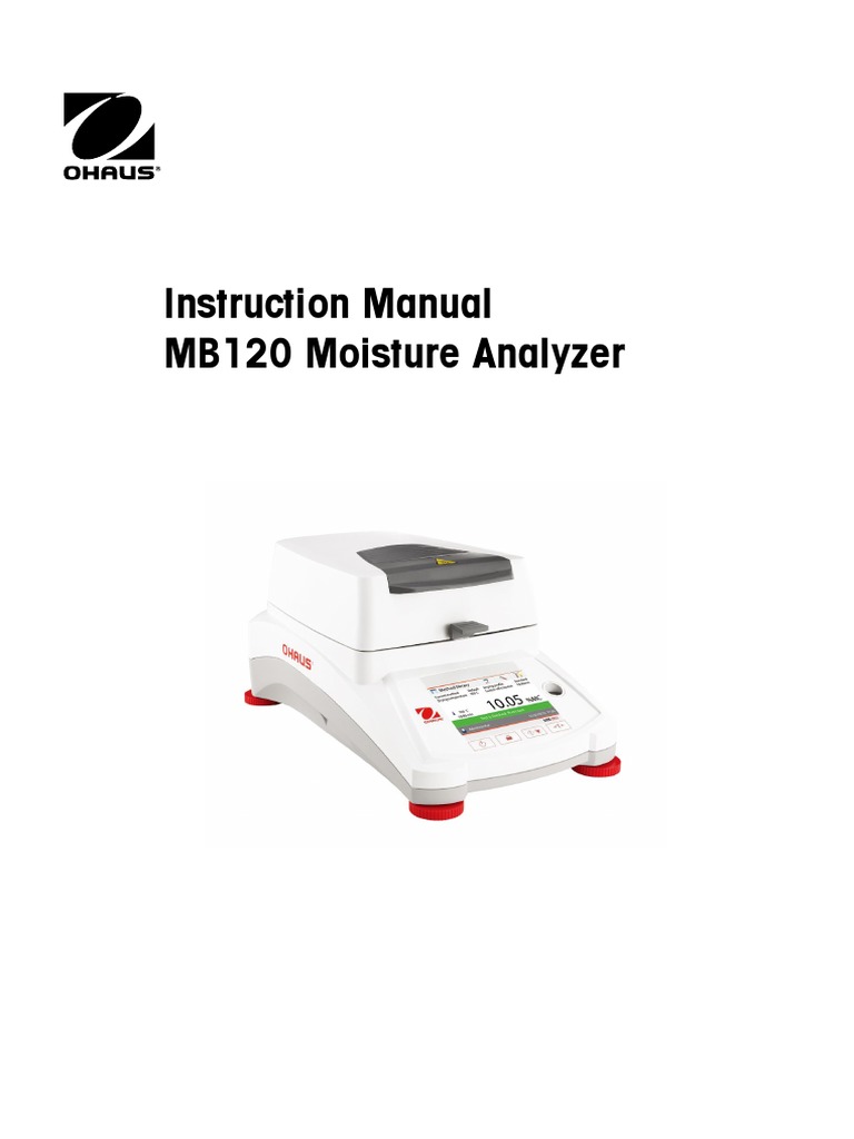 Instruction Manual MB120Ohaus PDF Humidity Mains Electricity