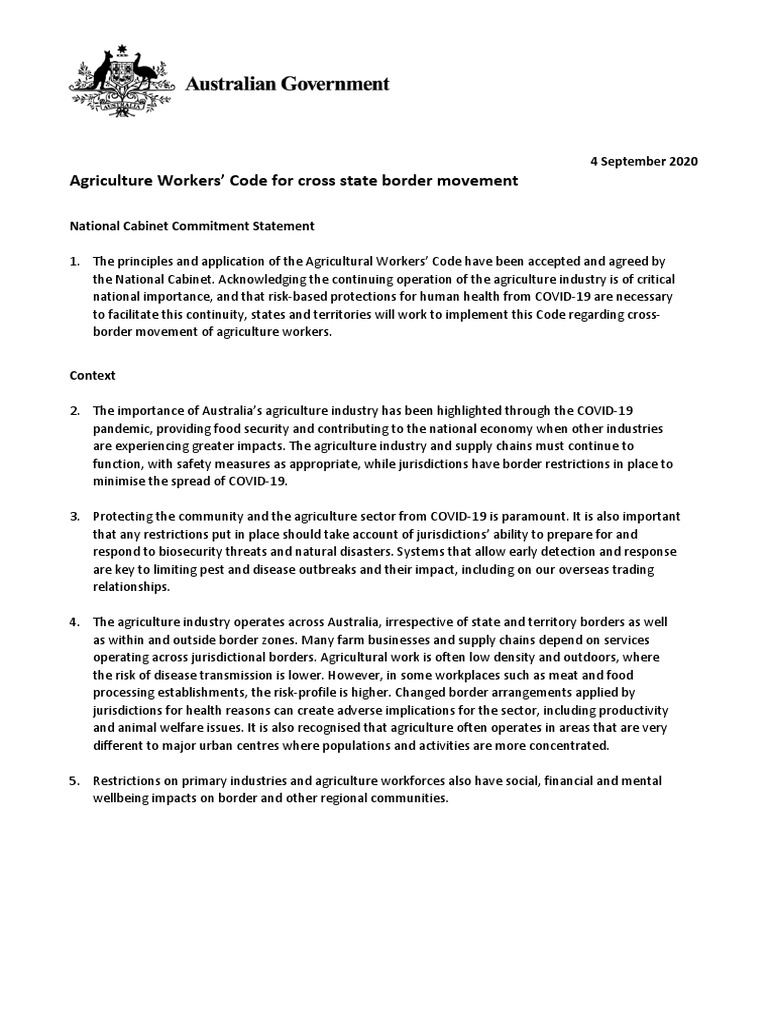 Agriculture Workers Code | PDF | Emergency Management | Agriculture