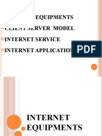 Internet Equipments Client Server Model Internet Service Internet Application