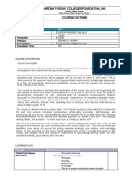 Course Outline: Hardam Furigay Colleges Foundation, Inc