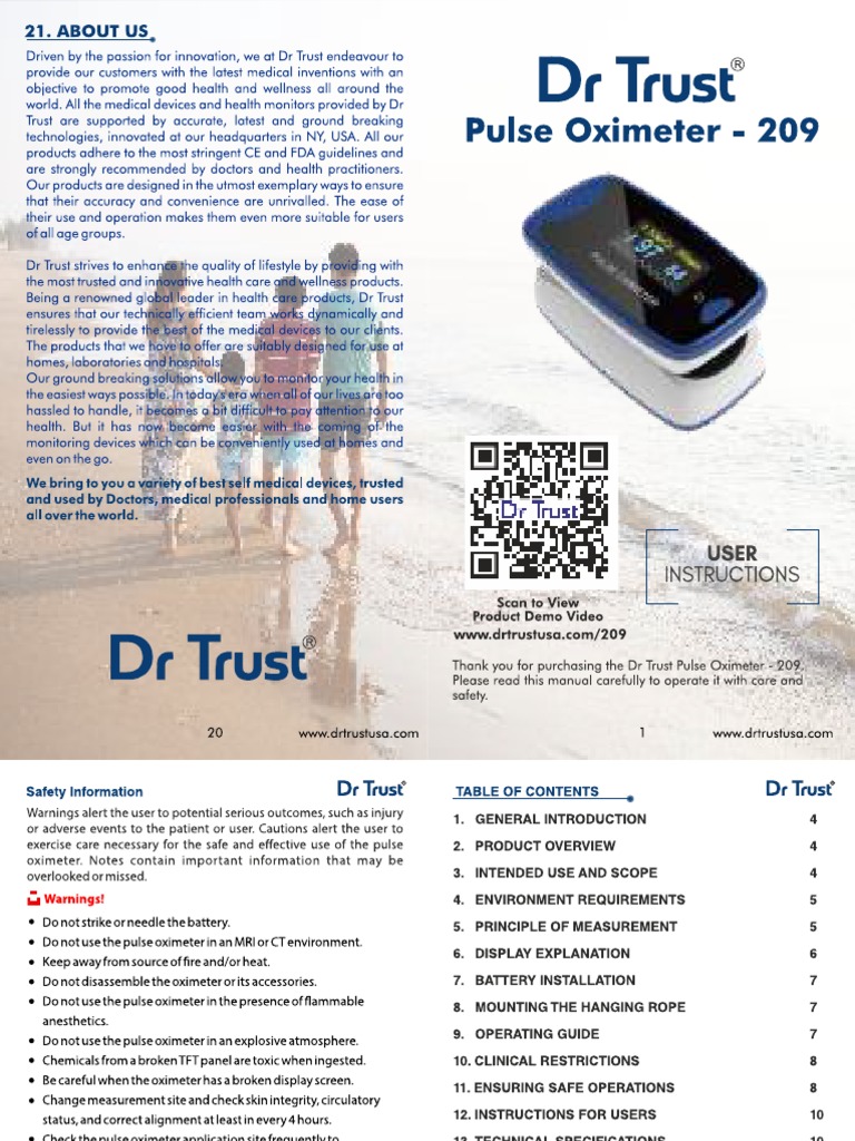 Pulse Oximeter 209 User Manual 2 Lower PDF
