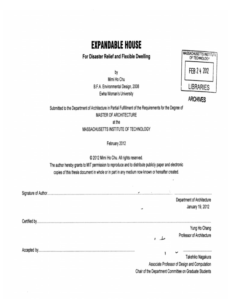 Expandable House For Disaster Relief and Flexible Dwelling PDF