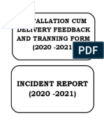 Installation Cum Delivery Feedback and Tranning Form (2020 - 2021)