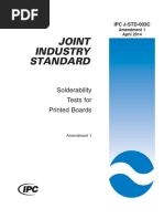 Joint Industry Standard: Solderability Tests For Printed Boards