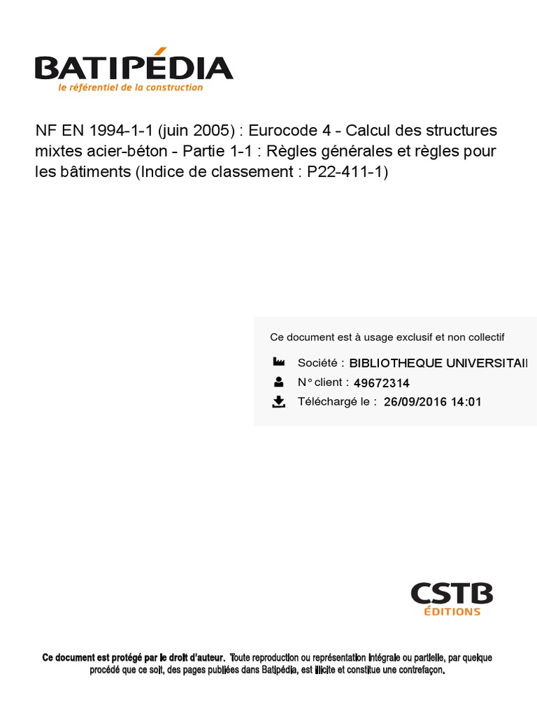 Eurocode - Dalle Mixte P98 | PDF | Béton armé | Ingénierie civile