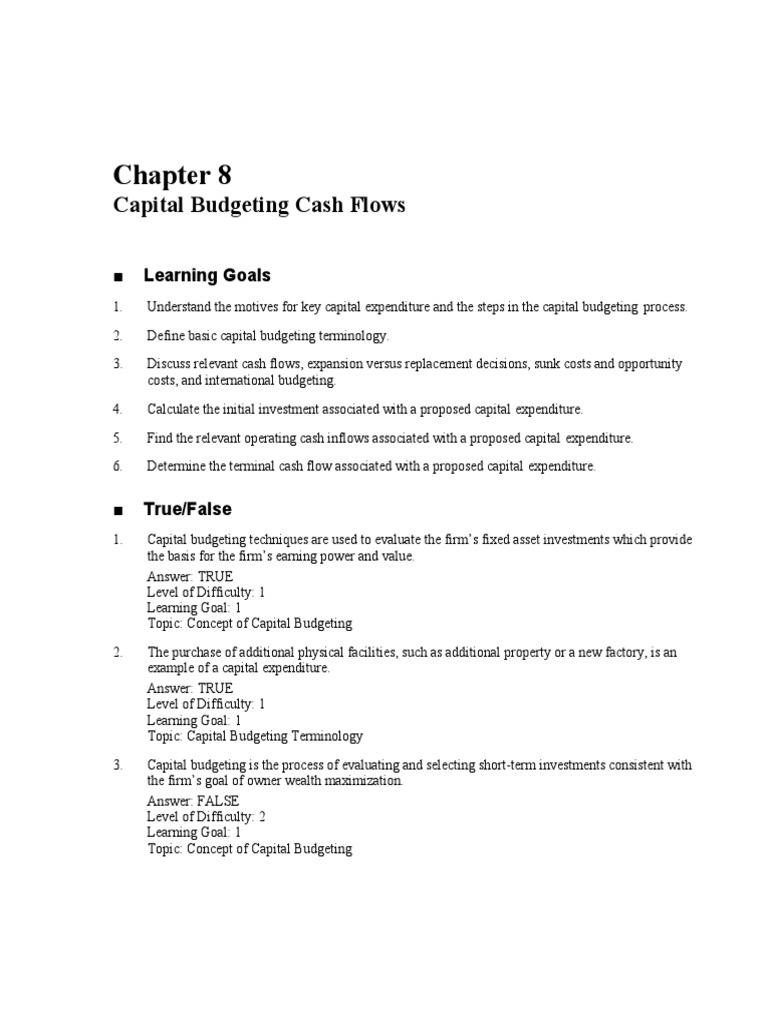 08 Capital Budgeting Cash Flow | PDF | Capital Budgeting | Capital ...