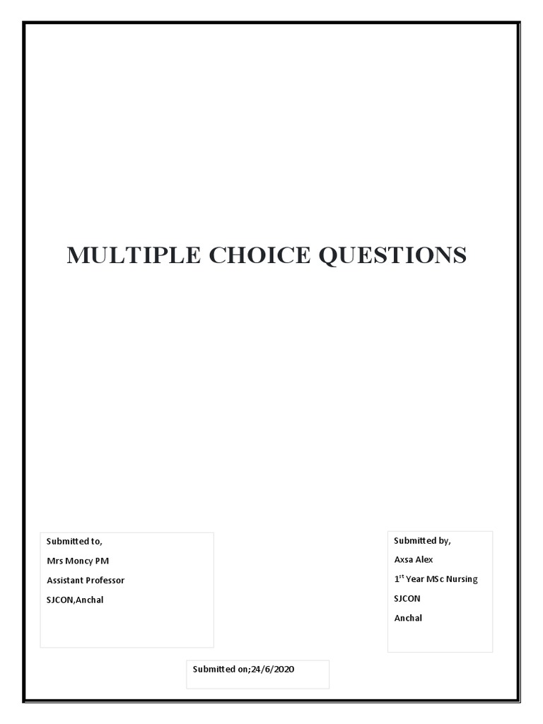Multiple Choice Question Education PDF