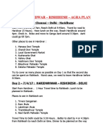 Delhi - Haridwar - Rishihesh - Agra Plan: Day 1 - 6/4/17: Chennai - Delhi - Haridhwar
