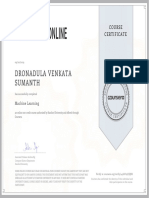 Dronadula Venkata Sumanth: Course Certificate