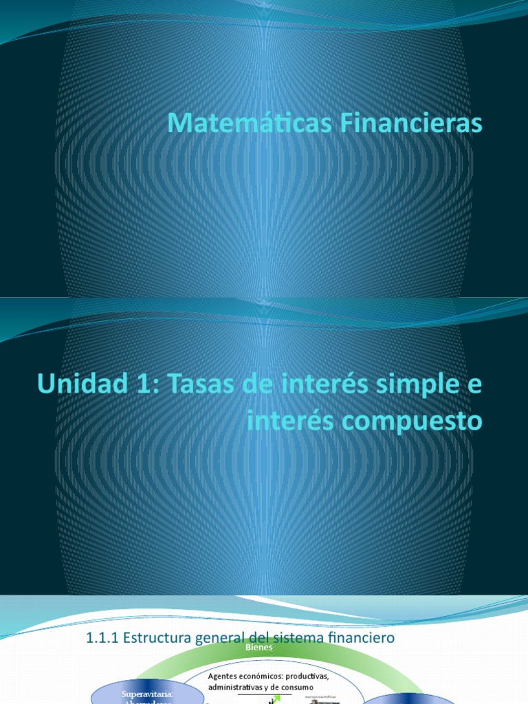 Unidad 1 Matemáticas Financieras | PDF | Finanzas Matemáticas | Interés