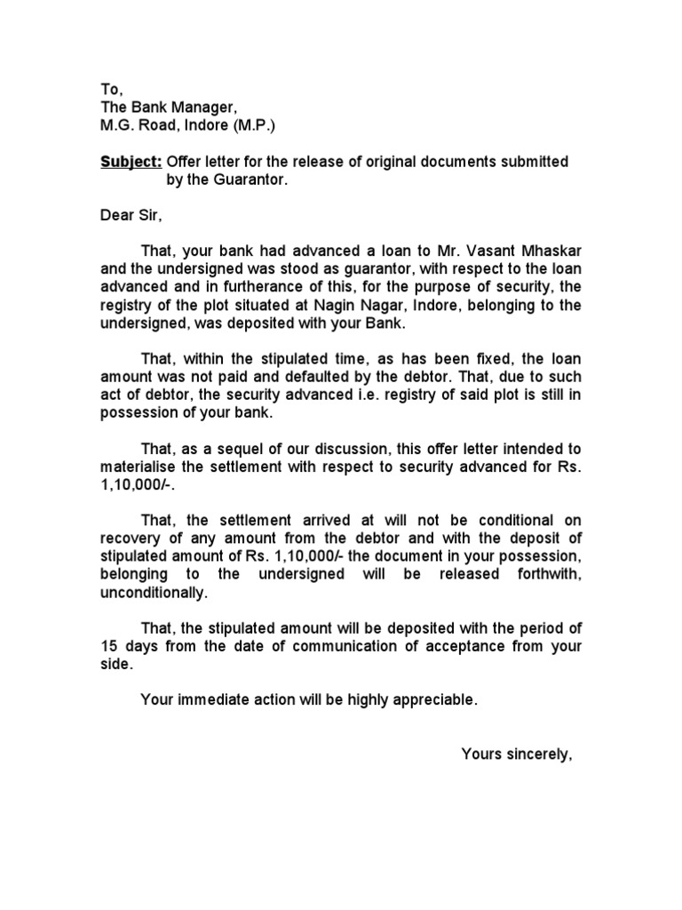 Release of Original Documents Request | PDF