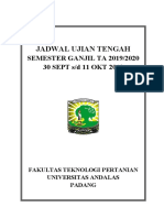 JADWAL UJIAN TENGAH SEMESTER GANJIL TA 2019/2020