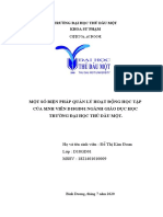 Một Số Biện Pháp QuảN Lý Hoạt ĐộNg Học Tập Của Sinh Viên D18Gd01 Ngành Giáo Dục Học Trường Đại Học Thủ Dầu Một