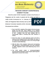 Proposed Post Enhanced Community Quarantine (Ecq) University Policies