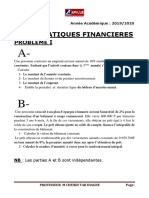 Examen Partiel Maths Financieres L3 BAF 2020 Urgent ZOOM