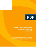 Gestión y Políticas Culturales en El Desarrollo de Los Territorios