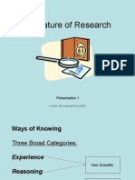 Presentation 1 - Nature of Research