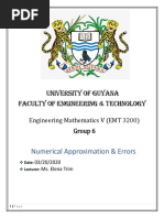 EMT 3200 - GROUP 6- NUMERICAL APPROXIMATIONS & ERRORS - REPORT