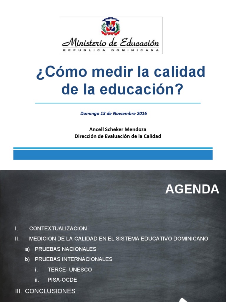 Medición de la Calidad Educativa Dominicana | PDF | Programa para la ...
