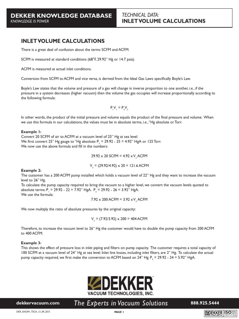 Understanding SCFM and ACFM Calculations | PDF | Volume | Pressure