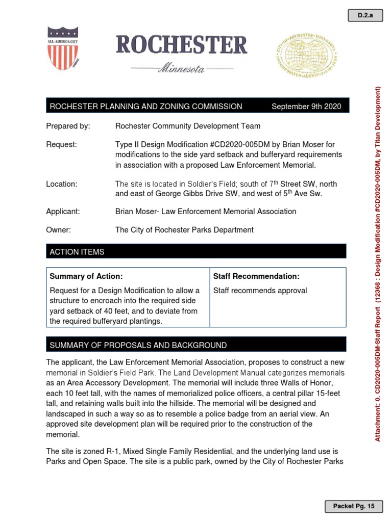 Rochester Law Enforcement Memorial Design Modifications | PDF | Zoning ...