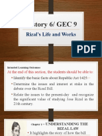 History 6/ GEC 9: Rizal's Life and Works