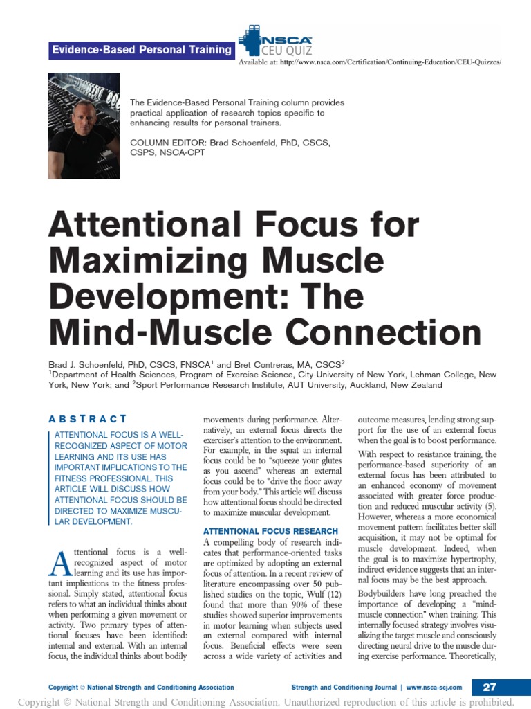 Attentional Focus For Maximizing Muscle (NSCA Paper) PDF Strength