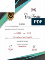 Meena Sharma Webinar Participation Certificate (23-08-2020) PDF