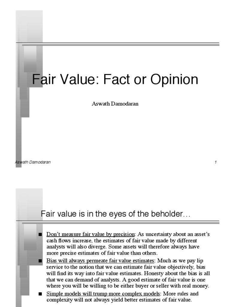 Fair Value Estimation Insights | PDF | Cost Of Capital | Valuation ...